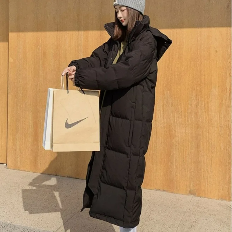 2023 New Women Down Jacket Winter Coat Female Mid Length Version Parkas Thick Large Size Outwear Hooded Leisure Time Overcoat