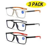 Lunettes de lecture ultra légères pour personnes d'âge moyen et en titane, anti-lumière bleue, lunettes de presbytie à la mode, nouveau paquet de 3 2