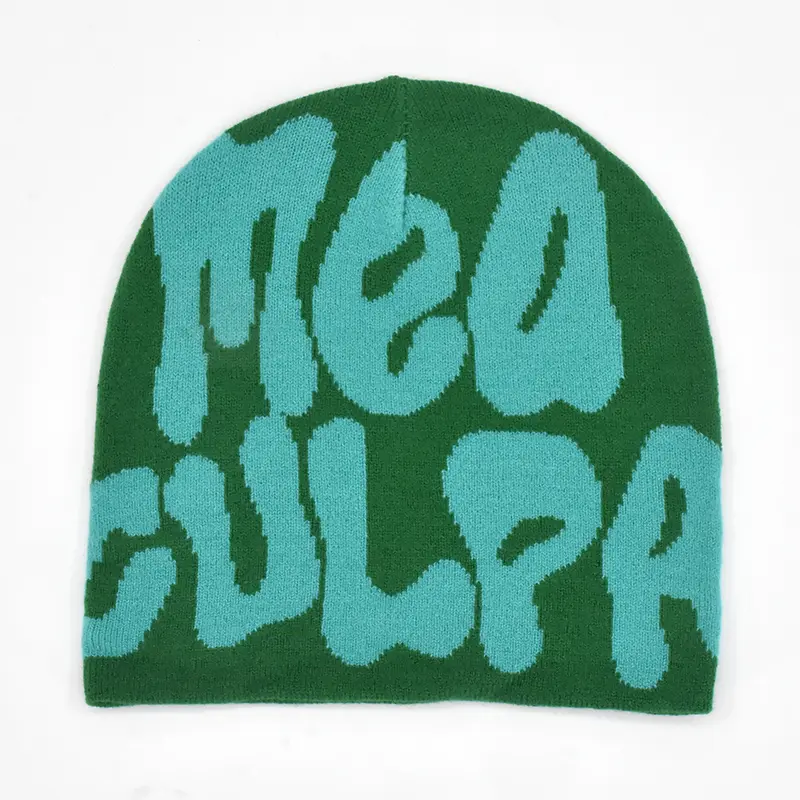 Mea Culpa Knitting Beanies Hat For Women Men Couple Y2K What's In Fashion Bonnet Kpop Wool Skullies Hoods Lady Caps Gorro шапка - Image 16
