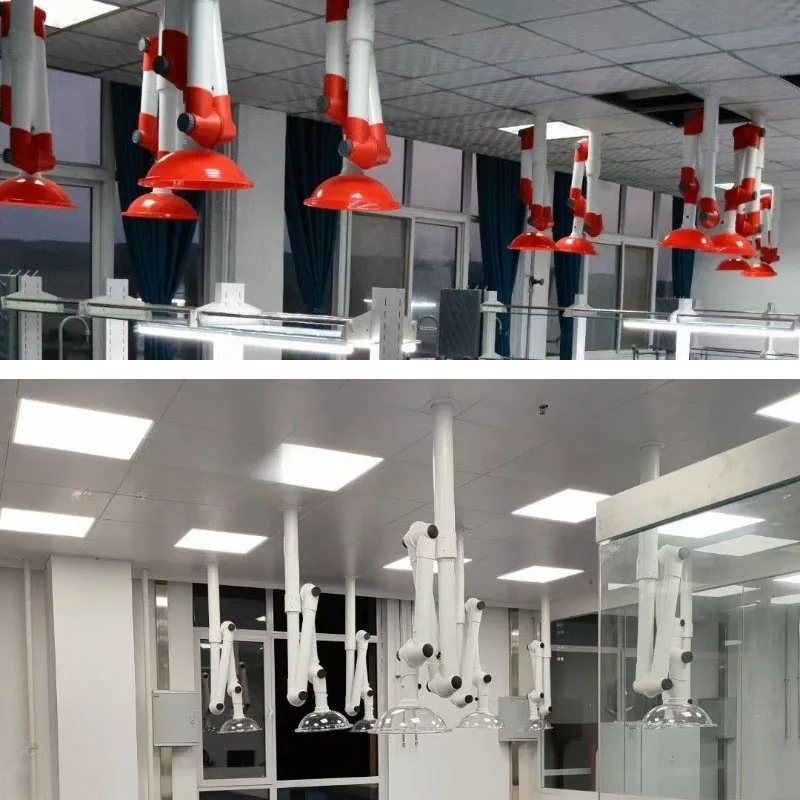 Braccio di scarico per fumo a soffitto Cappa di scarico per fumo in plastica regolabile portatile Estratto da laboratorio Strumento per fumi di olio Strumenti di aspirazione mobili - immagine 6