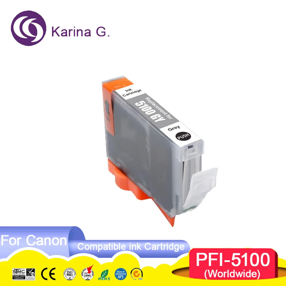 PFI 5100 PFI5100 PFI-5100 Premium Color Compatible Inkjet Ink Cartridge for ima