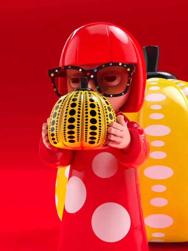 Trendy Toy Doll Yayoi Kusama Polka Dot Pumpkin, Trendy Art Decoration Desktop Doll Ornaments, Creative Birthday Gift 3