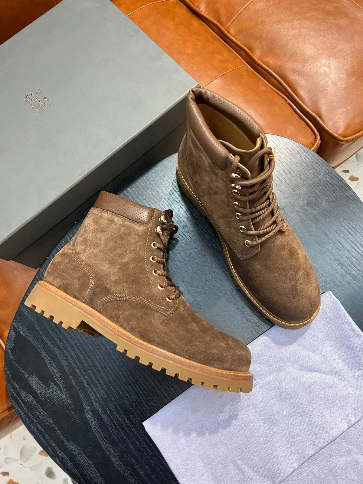 BILLIONAIRE BLSK CPRT Shoes Cowhide Boots 2025 new casual high quality comfortable Tie rope Men‘s European big size 39-46 3