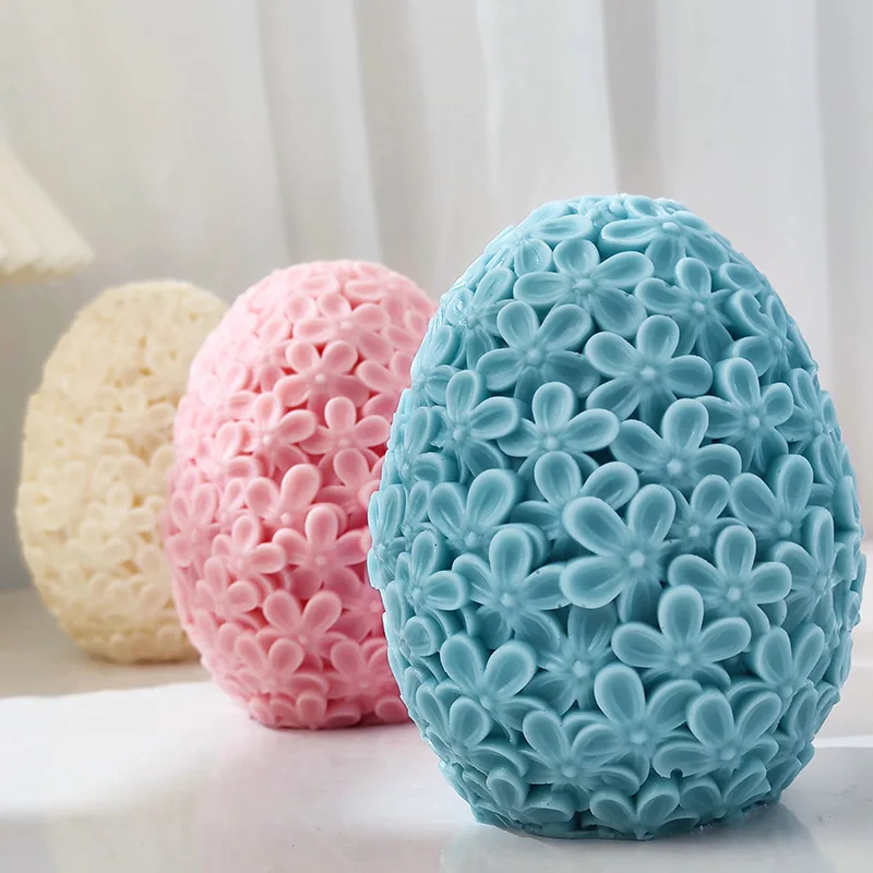 Description Picture 5 of itemCarving Flower Egg Silicone Candle Mold Catharanthus Ball Soap Resin Plaster Mould Chocolate Cake Ice Making Set Home Decor Gift