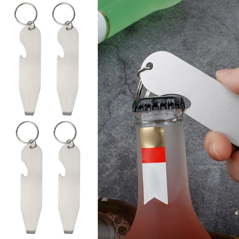 

4шт из нержавеющей стали открывалка для бутылок пива карманный открывалка для бутылок пива брелок