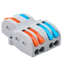 FD-24 PCT 2 in 4 Out 2-Position Push-in Electrical Wire Connector Mini Fast Wiring Cable Splitter Durable Home Terminal Block 2