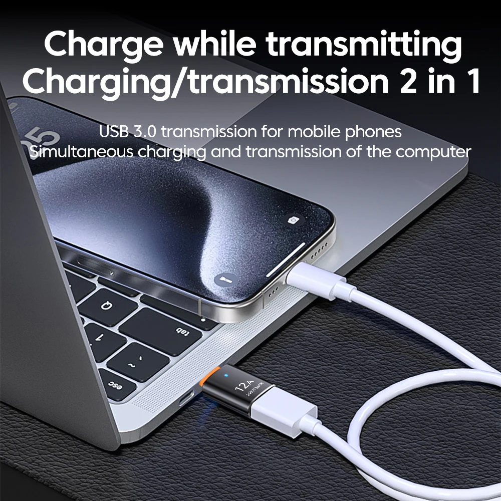 12A Type C OTG Adapter Type C to USB A Charger Adapter Connector USB 3.0 for Laptop Xiaomi Samsung Macbook 10Gbps Type-c OTG