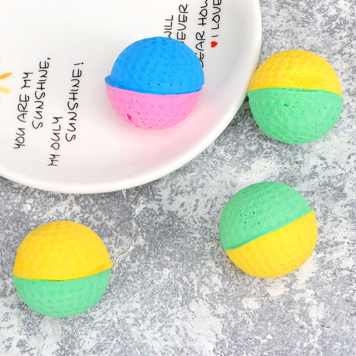 

4Pcs Cat Latex Ball Pet Toys Sponge Balls Kitten Toys (Random Color)