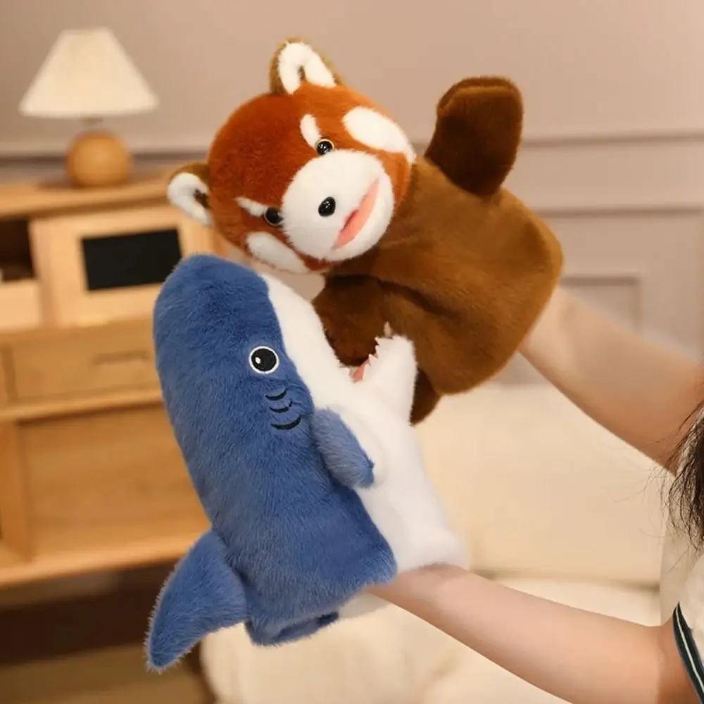 손가락 인형 개구리 동물 손인형 오리 움직이는 입이 있는 봉제 상어 부드러운 시뮬레이션 손가락 이야기 인형 부모-자녀용