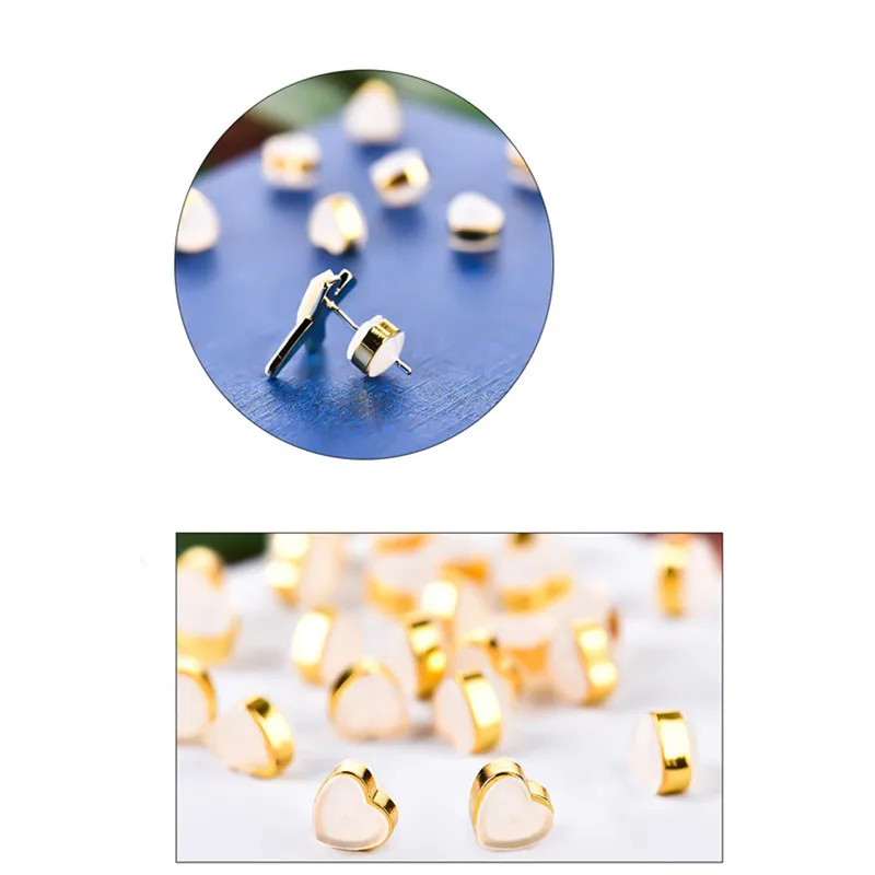 10/50Pcs Liebe Herz Silikon Ohrring Rückseiten Basen Locking Gummi DIY Gleitschutz Zubehör Schmuck Stopper Anti-Allergische ohr Stecker – Detail 8