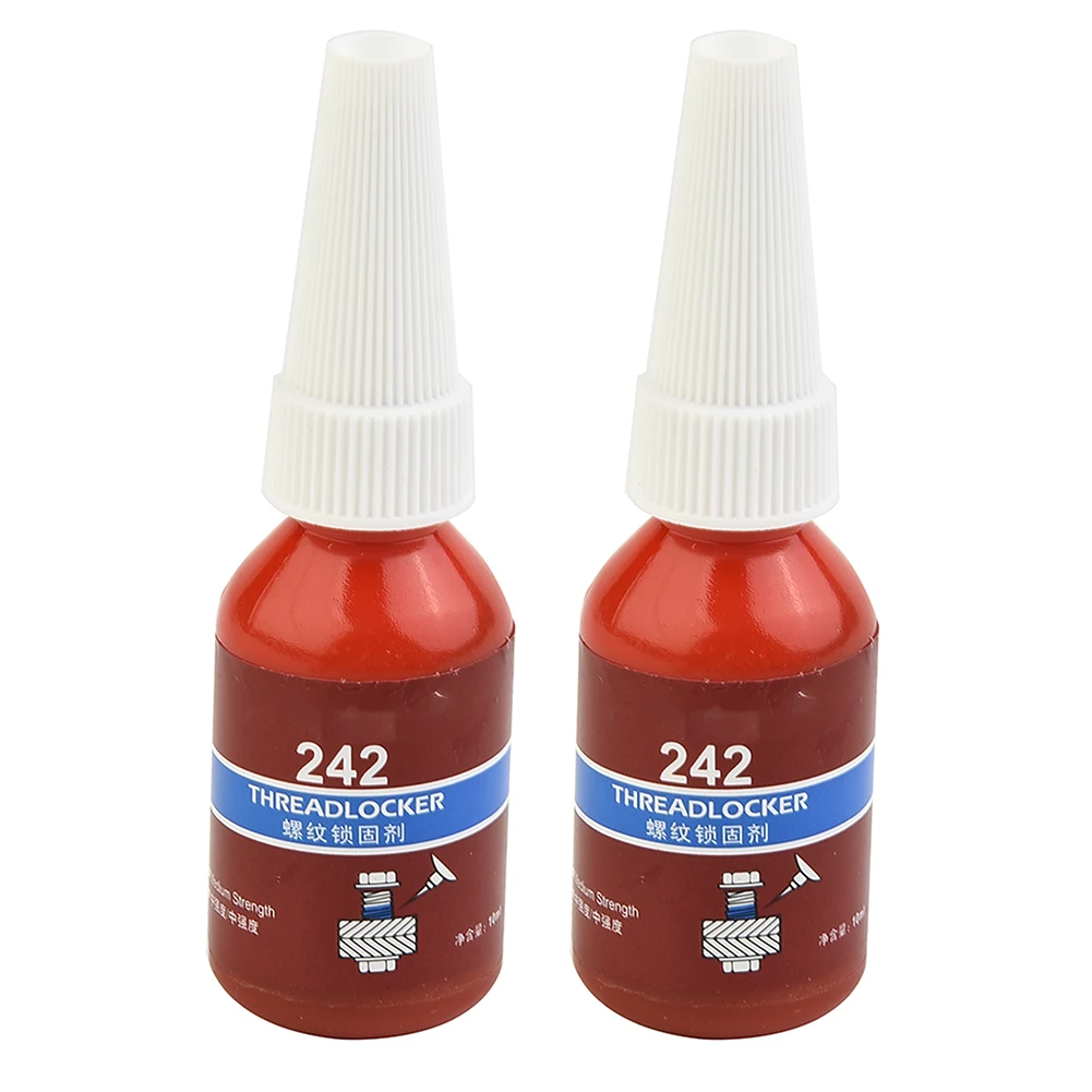 

2Pcs 10ml Threadlocker Metal Sealing Anaerobic Glue Adhesive Screw Fastening 242 For Locking And Sealing Of M6-M20 Thread