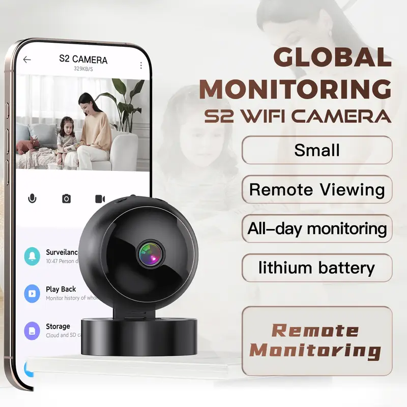 S2 Mini Camera 2.4G WiFi Wireless Security Protection Remote Monitor Camcorders Night Vision Video Smart Home HD Camera - Image 3