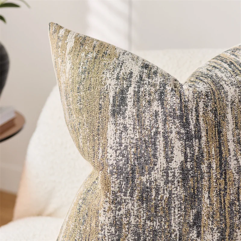 Jacquard Cushion Covers Chenille Striped Pillow Case Couch Home Textured Bed Pillowcases Accent Pillows Couch Home Decorative