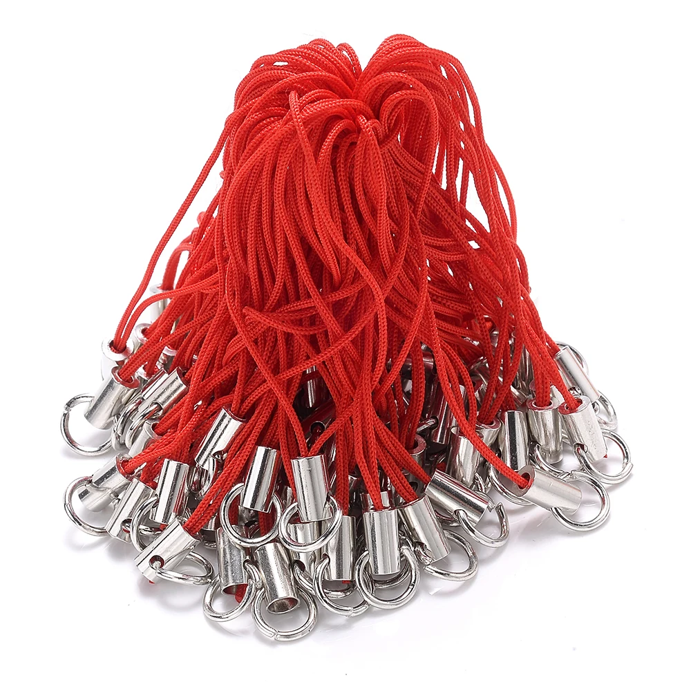 Lanyard Strap Cord 50pcs Mix Color Nylon Thread Jump Ring Diy Jewelry Making Phone Rope Toys Pendant Cords