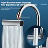Real Waterfall Kitchen Faucet Extension Adapter 720° Swivel 4 Mode Multifunctional Waterfall Pressurized Bubbler Sprayer Tap Fit 4
