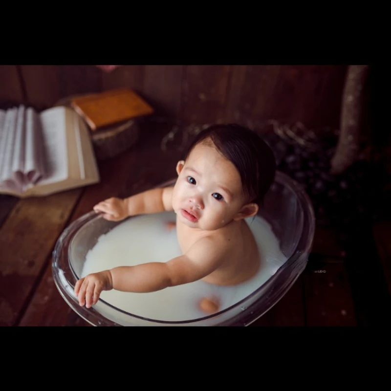 

Baby Studio Photography Furniture Newborn Photography Props Transparent Bathtub Bucket Boy Girl Posing Mini Milk Bath Tub