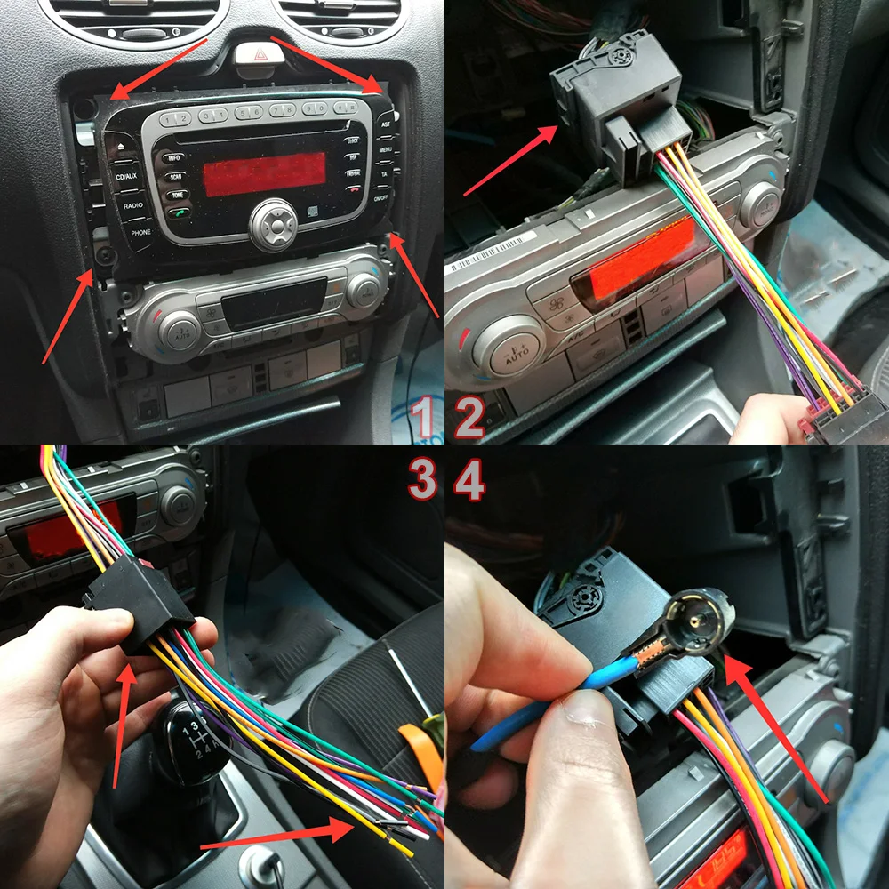 Kit Façade Autoradio 1 DIN Pour Citroën Picasso 1999-2008 – Cadre Noir Avec Outils Et Adaptateur Antenne