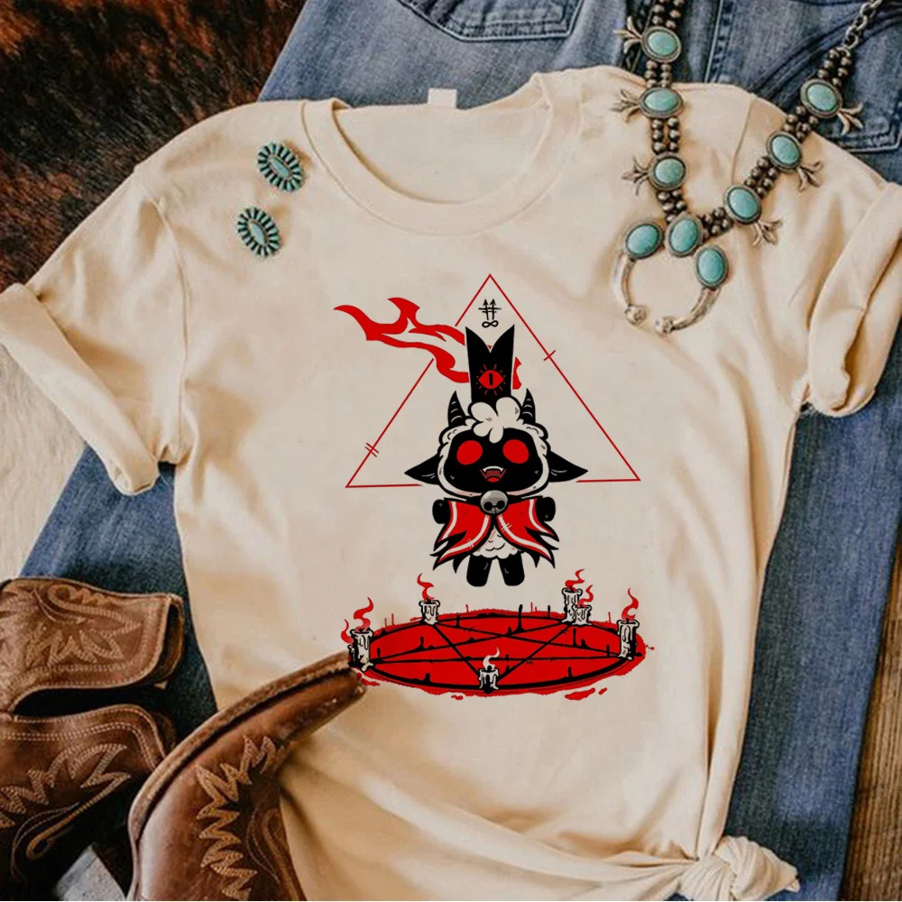 T-Shirt Cult Of The Lamb Donna Anime Tee Girl Streetwear Abbigliamento