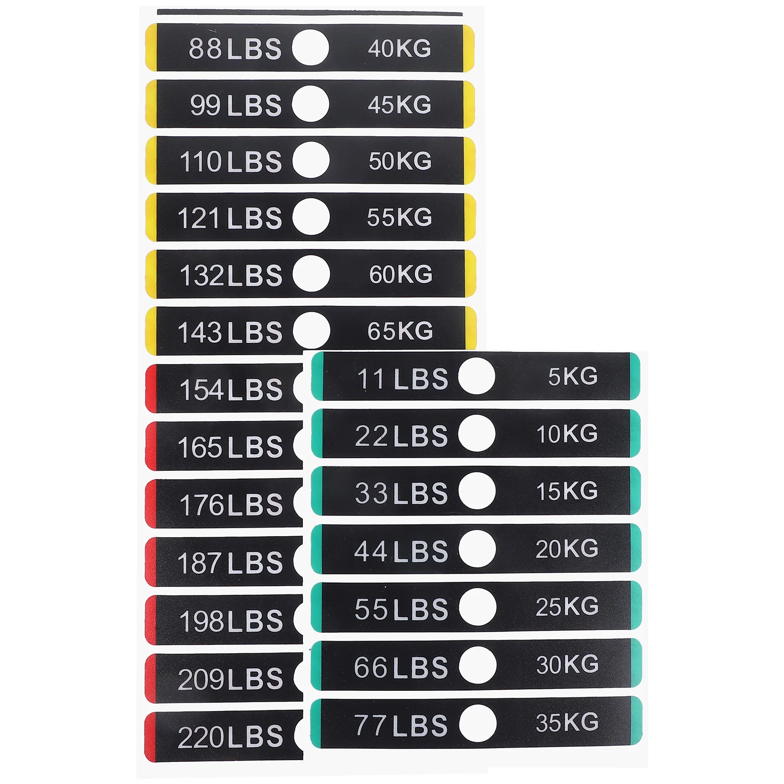 

1 Sheet of Weight Tags Gym Sticky Labels Stickers Equipment Label Stickers Tabs Stickers