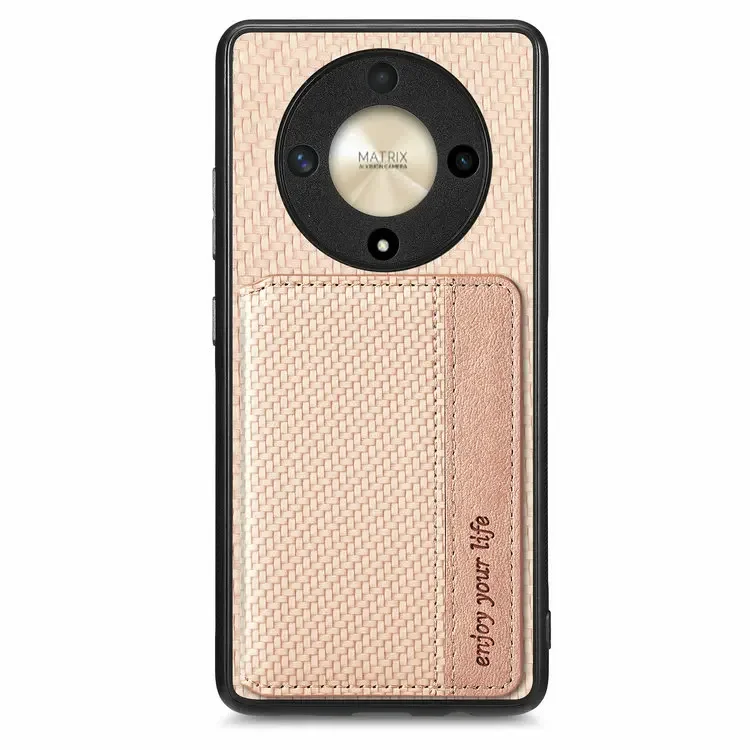 Leather Card Case with Anti-theft Magnetic Back Panel – Wallet Cover