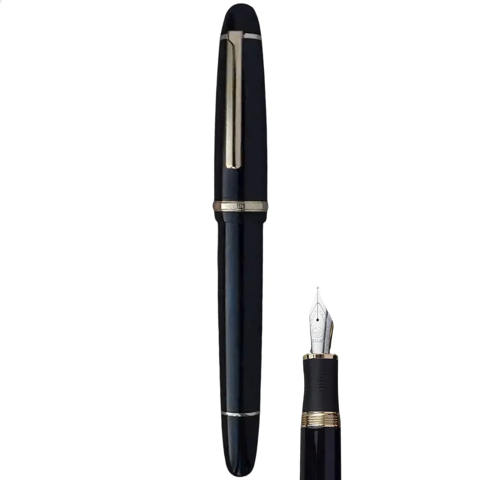 Fulin 385 Resin Fountain pen with Alloy Soft and flex Nib EF/F/M/B Long Iridium nibs Writing Office Stationery ink pen with clip 5