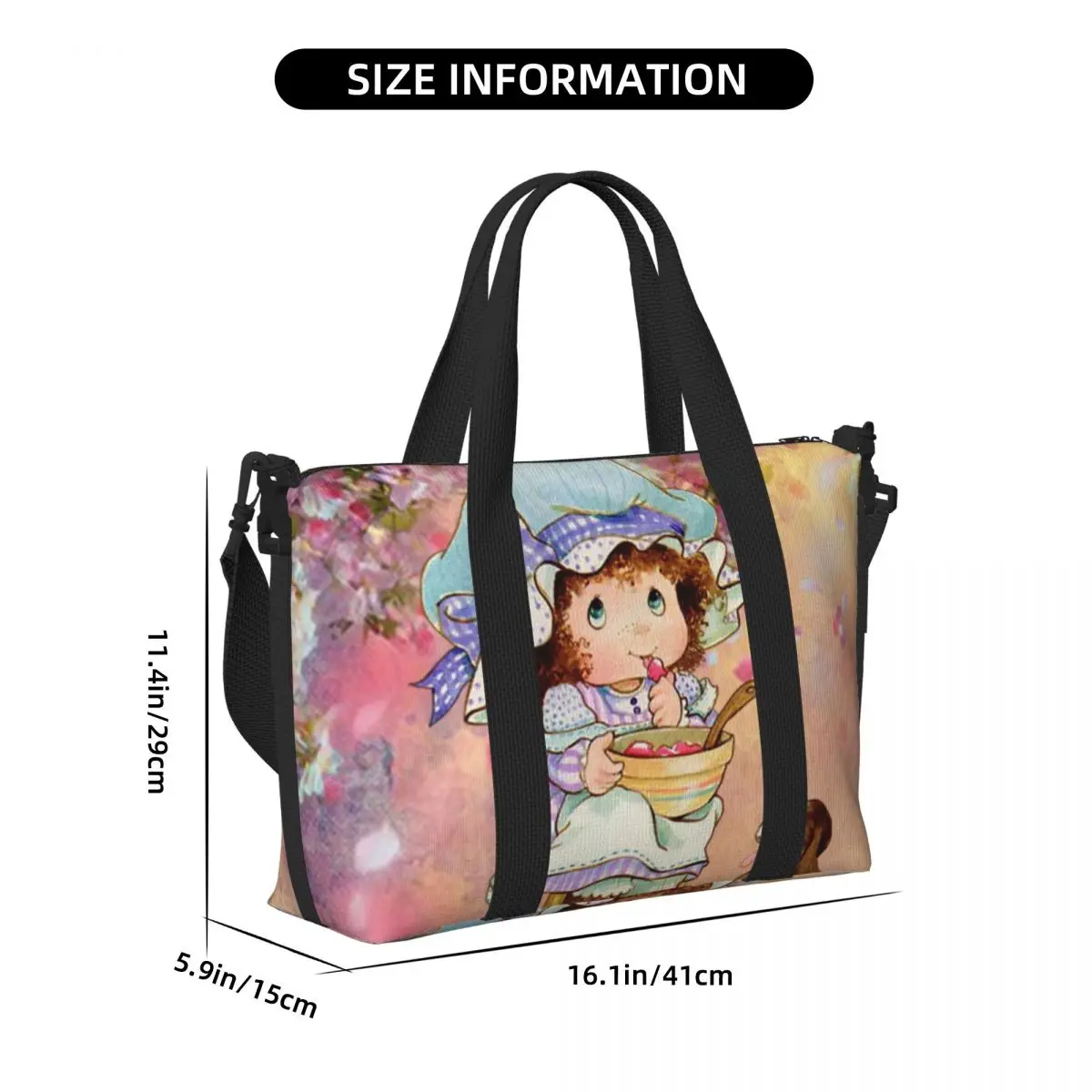 Large Cute Sarah Kay Tote Bag Women Cartoon Shoulder Shopping Beach Gym Travel Bag