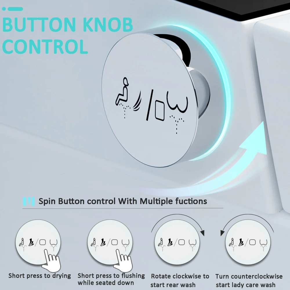 Smart Toilet with Heated Bidet Seat, Portable toilet with bidet built in AUTO Open&Close, AUTO Dual Flush,Bidet toilet with Drye 6