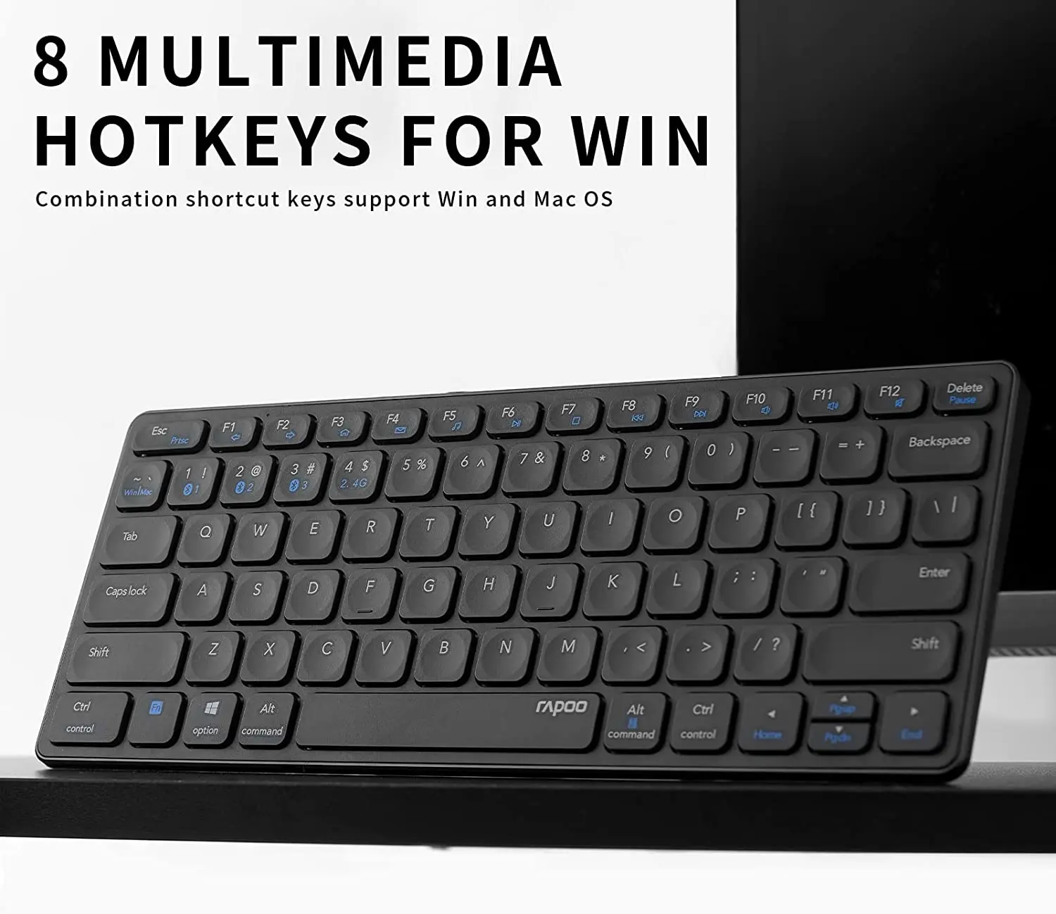 Rapoo 9050m Multi-modo Bluetooth 3.0 5.0 Mais 2.4g Teclado sem Fio Recarregável e Mouse Conjunto para Macos Ios Android Windows - Imagem 3