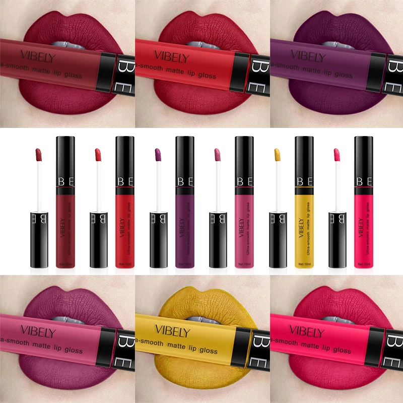 29 Color Matte Lip Gloss Lip Glaze Tube Waterproof Long Lasting Moisturizing Sexy Red Lip Tint