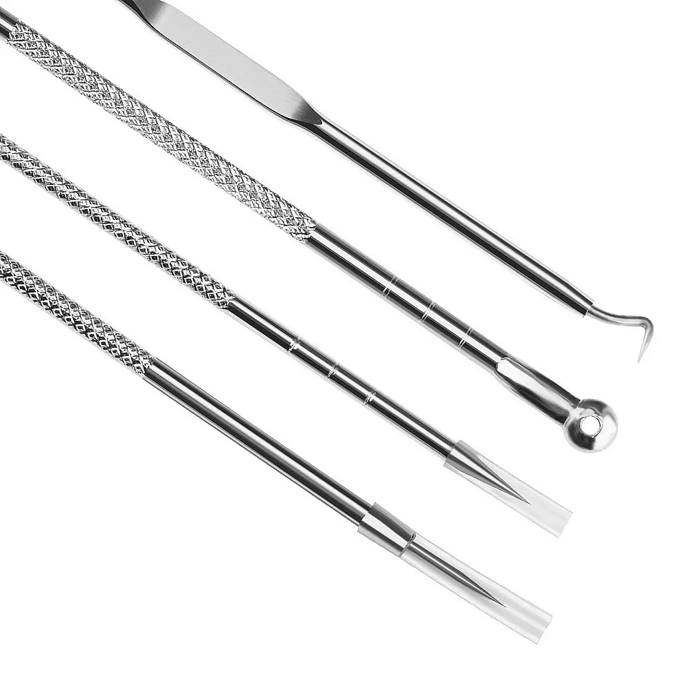 Acne Needle Remove Blackhead Blemish Pimple Comedone 4pcs/Set Double-ended Stainless Steel Facial Cleaning Skin Care 3