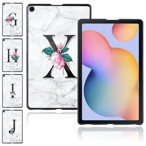 Tablet Case for Galaxy Tab S4 S6 S5e S6 Lite S7 A 8.0 Samsung Cover with White Marble 26 Letters for Tab A7 Lite/Tab A7 10.4"