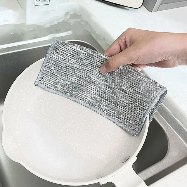 Magic Cleaning Cloth Kitchen Dishwashing Towel Metal Steel Wire Cleaning  Rag for Dish Pot Cleaning Tools – the best products in the Joom Geek online  store