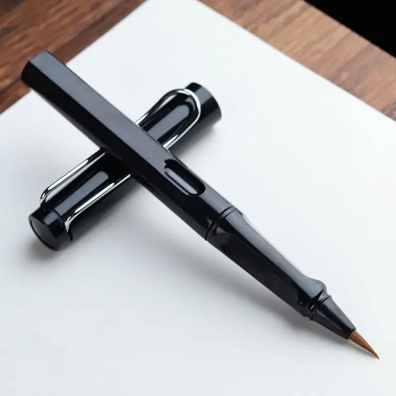 

Metal Black Calligraphy Pen Soft Hair Writing Brush Watercolor Paintbrush Artist Drawing Tool School Office Supply Stationery