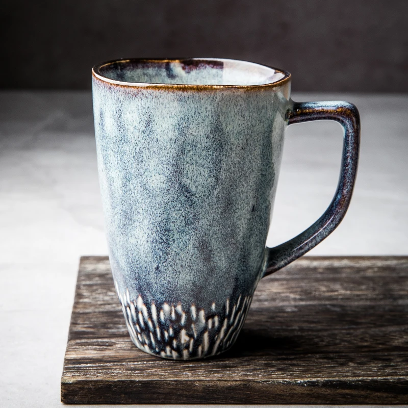 Speckled Ceramic Coffee Mug for Women and Men with Retro Mountain Design Coffee Cup by Black Lantern 1pc Speckled Ceramic Coffee Mug for Women and Men with Retro Mountain Design Coffee Cup by Black Lantern 1pc