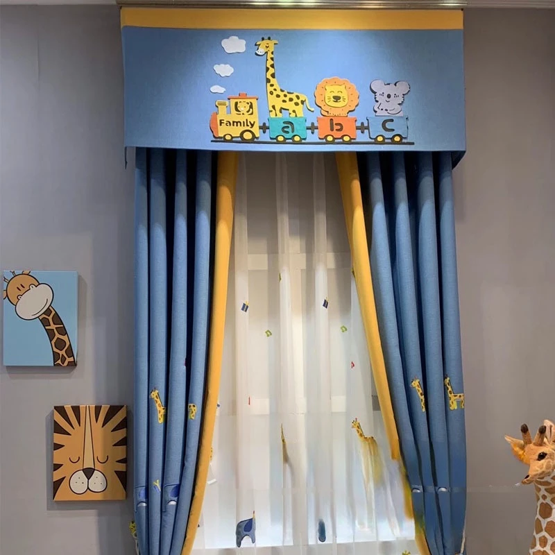 para sala de estar con dibujos animados niños y sombreado de Color a juego, comedor Simple y moderno para dormitorio| Cortinas| - AliExpress