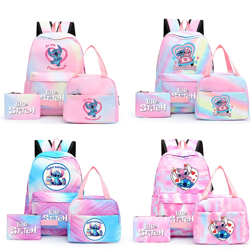 

3Pcs/set Disney Lilo Stitch Backpack for Girl Boy Back To Schoolbag with Lunch Bag Student Bookbag Men Women Travel Bag Mochila