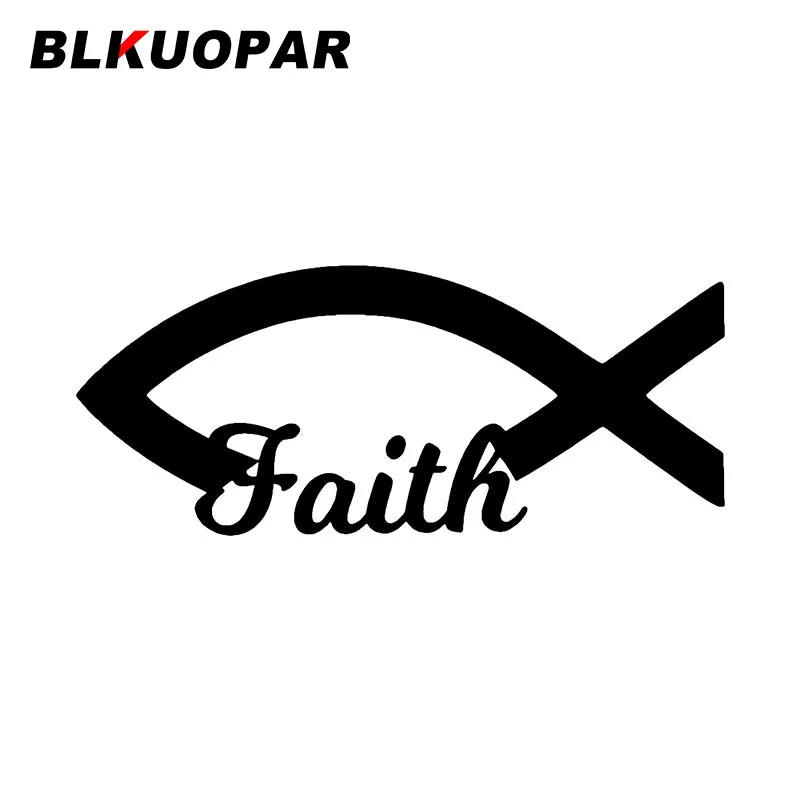 

Креативные наклейки на автомобиль BLKUOPAR с христианскими рыбками, креативные наклейки, защита от солнца, личность, водонепроницаемый RV, холодильник, товары для ноутбуков и автомобилей