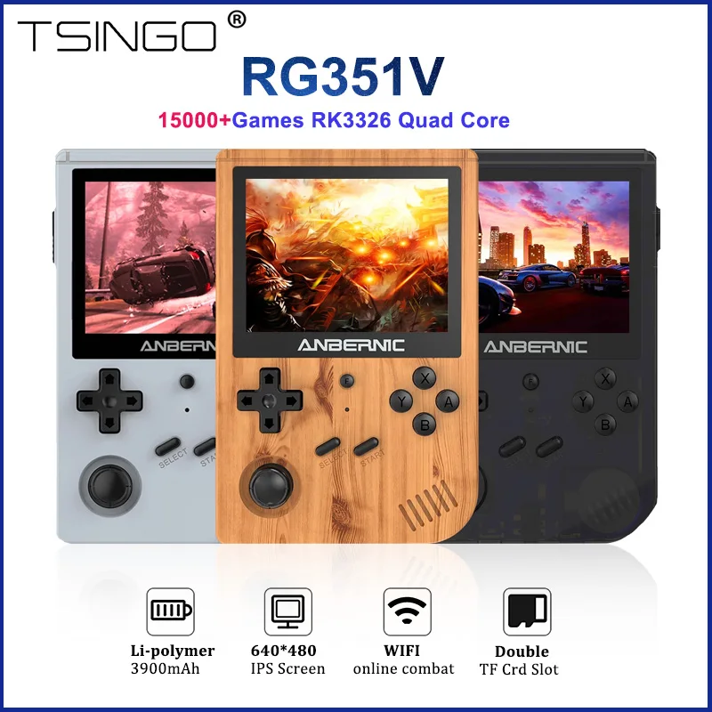 

RG351V Retro Handheld Game Player RK3326 Linux System 3.5 inch Built in WiFi 15000+ Games Emulators For PSP/PS1/N64 Kid Gift
