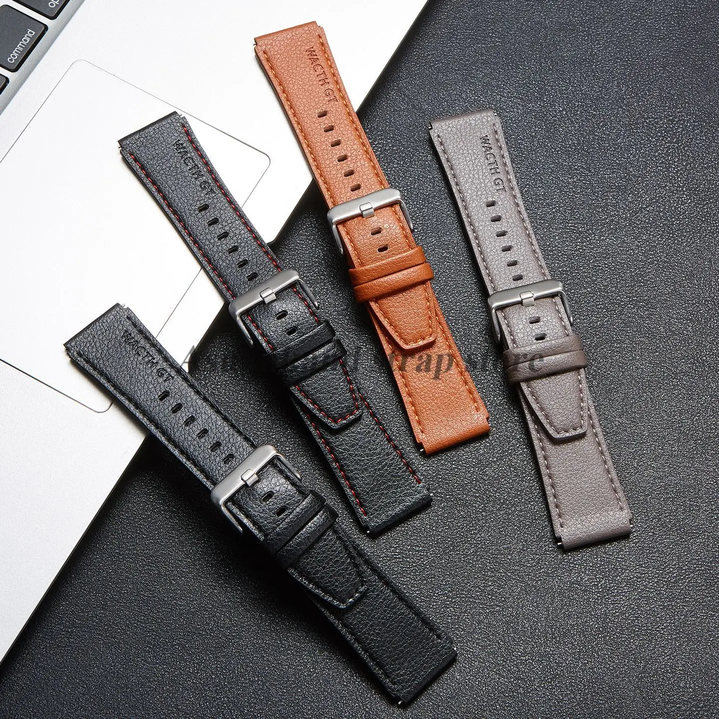 Premium Leather Strap 22mm Band - Elegant Replacement Bracelet