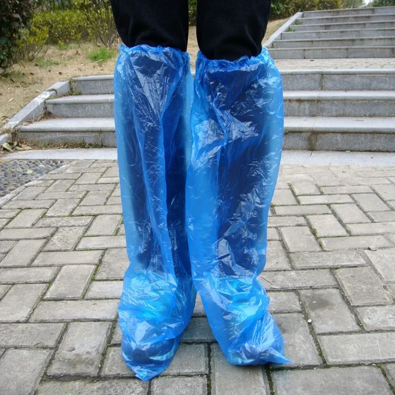 20Pcs Plastic Disposable Rain Shoe Covers High-Top Boot
