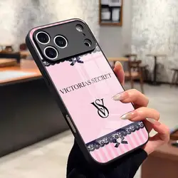Victorias Pink Secret Premium Phone Case with Glass Cover - iPhone 15 Plus (Black1)