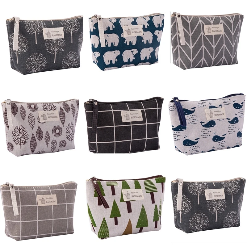 Women Travel Makeup Toiletry Bag Organizer Tree Animal Plant Print Cosmetic Bag Lady Pencil Case Makeup Bag Wash Bags Pouch Kit 3