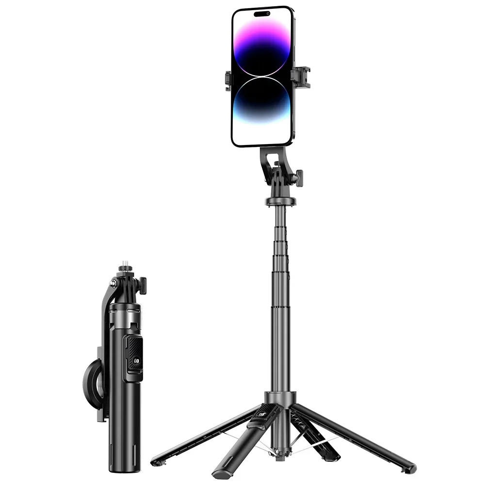 DIXSG Magnetic Selfie Stick Tripod with Bluetooth Remote Control Extendable Phone Stand Magnetic Tripod for Video Recording for selfie stick,cell phone selfie stick,smartphone selfie stick