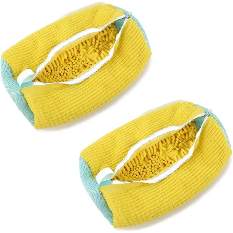 Shoe Wash Bags for Washing Machine, Cotton Laundry Organizer with Fluffy Fibers,  Shoes Protector for Easy Dirt Removal