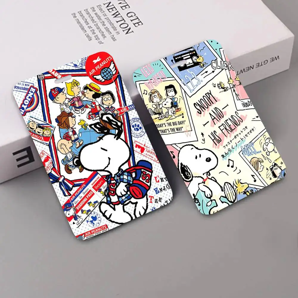 S-Snoopy Show S 랜야드 카드 홀더 학생증 홀더 넥밴드 카드 홀더 출입 통제