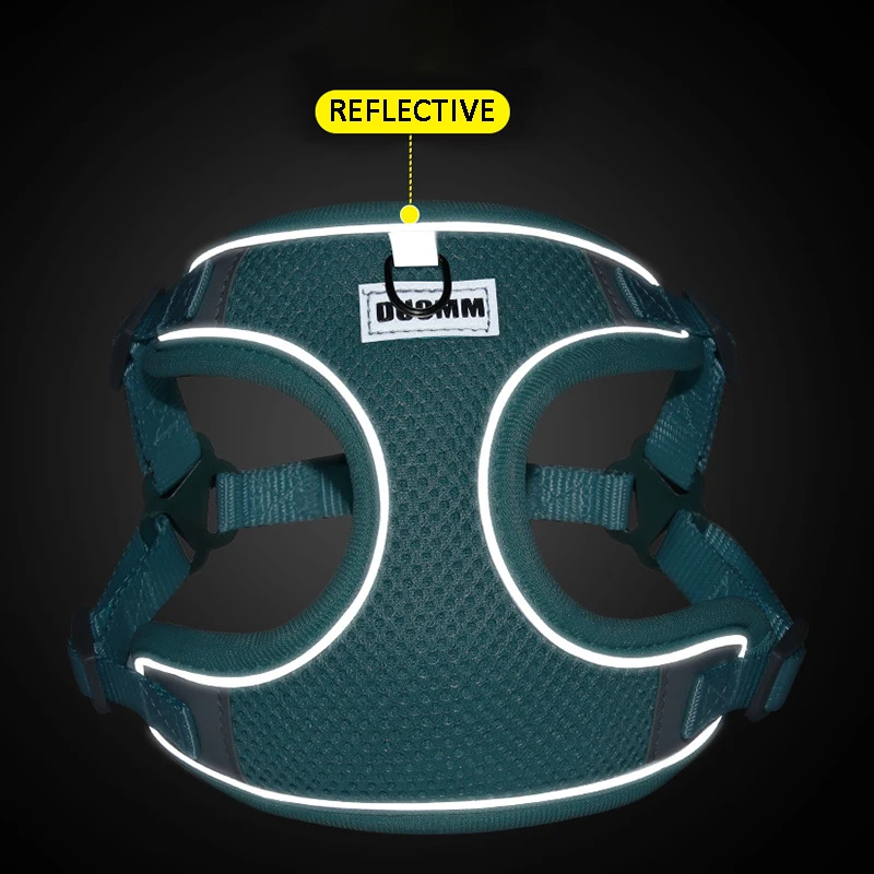 Reflective Dog Harness and Leash Set Small Medium Dogs Puppy Cat Mesh Harness Vest No Pull Pug Chest Strap Dog Accessories
