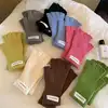Autumn Winter Wool Warm Children Fingerless Gloves Boys Girls Chic Simplicity Candy Color Student Glove Half-finger Gloves 1