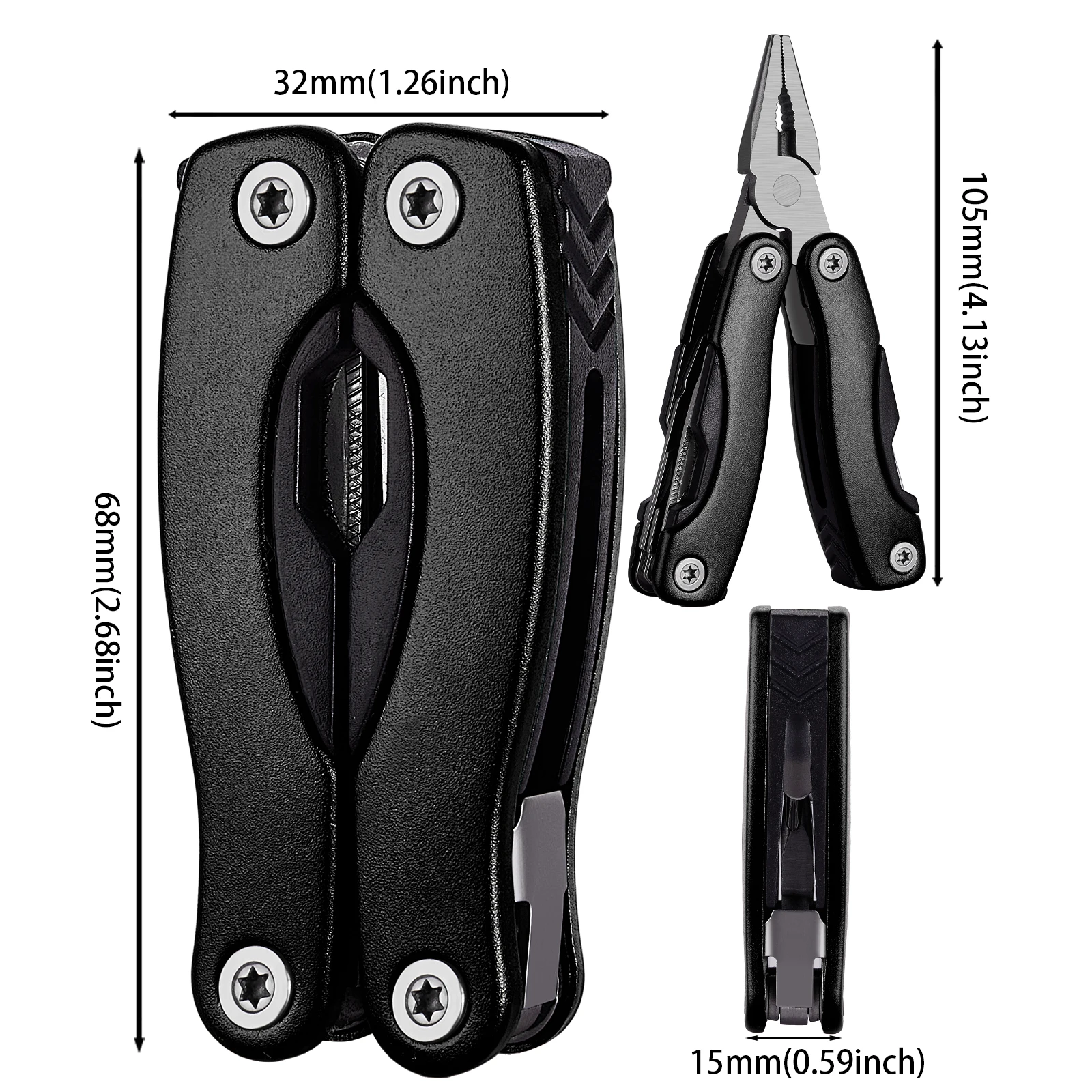 Portable Pocket Multitool Pliers Knife Screwdriver Hand Tool for Outdoor Survival Camping Hunting and Hiking with Nylon Sheath