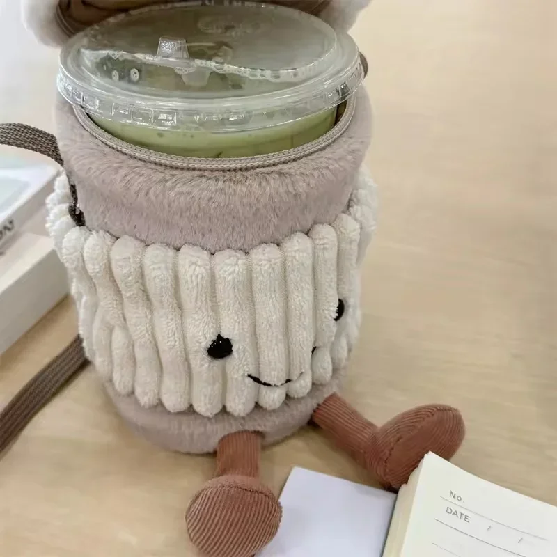 Plush Toy Plush Toy Accessories Plush Handbag Cute Keychains Replica Cartoon Coffee Milk Tea Bag Interesting Pendant Plush Toy Keychain Dolls Accompanying Cups Crossbody Plush Bags