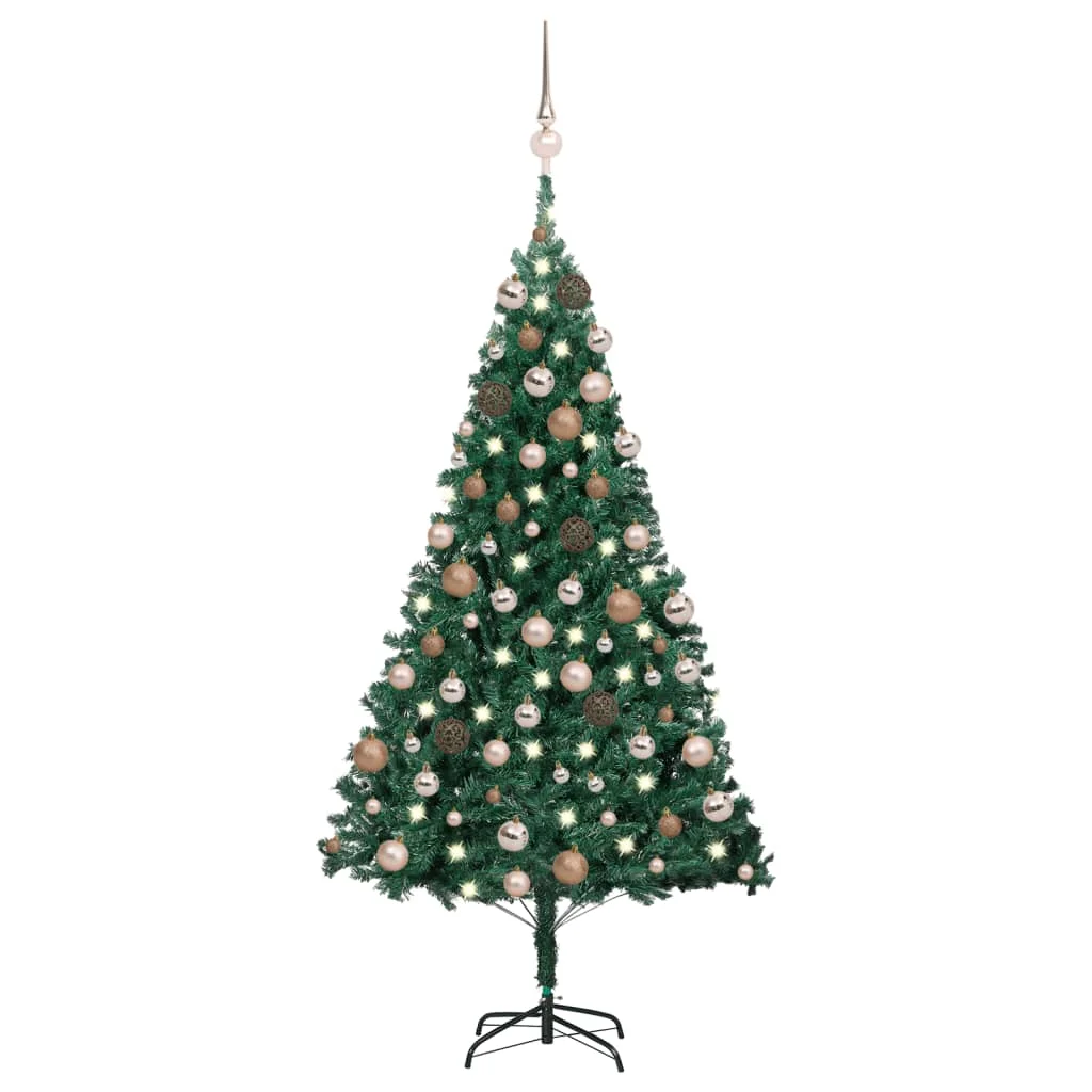 

Artificial Christmas Tree with LEDs & Ball Set, Christmas Decoration, Green PVC 180 cm set A